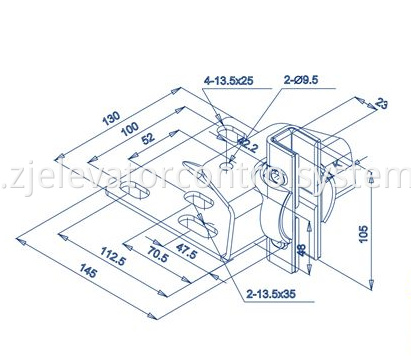 Sliding Guide Shoe for ThyssenKrupp Passenger Elevators 9mm 16mm